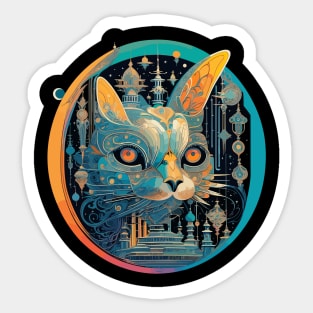 Strange Cat Staring at Your Headlights Sticker